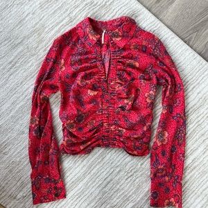Free People long sleeve floral shirt